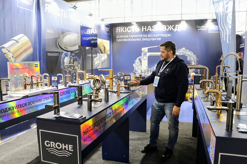 Стенд GROHE - генерального партнера WaterClima Зображення стенд GROHE на вистаці WaterClima