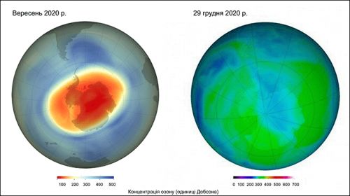 Зображення Площа озонової діри в Антарктиці