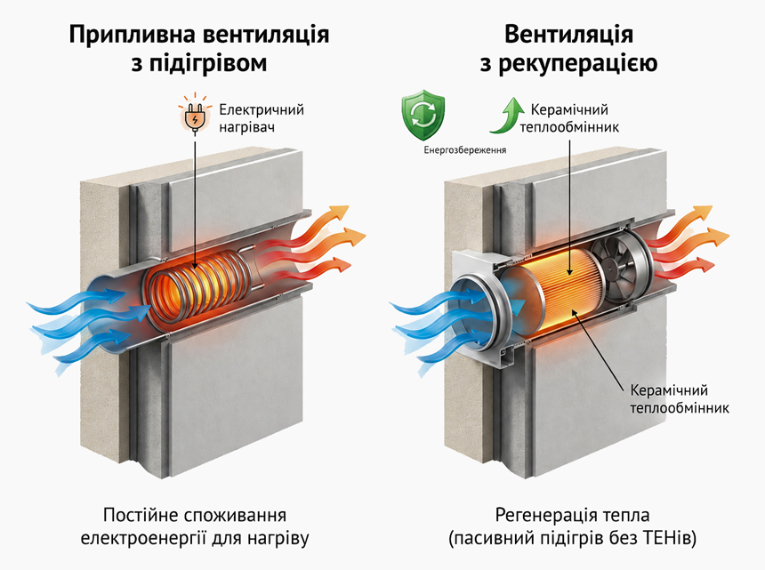 Зображення чим рекуператор відрізняється від припливної вентиляції