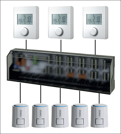 Изображение коммутационный блок для управления термостатами в доме