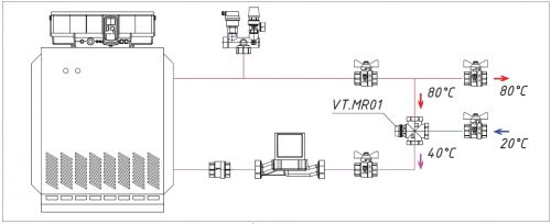 Зображення системи опалення із клапаном VT.MR01