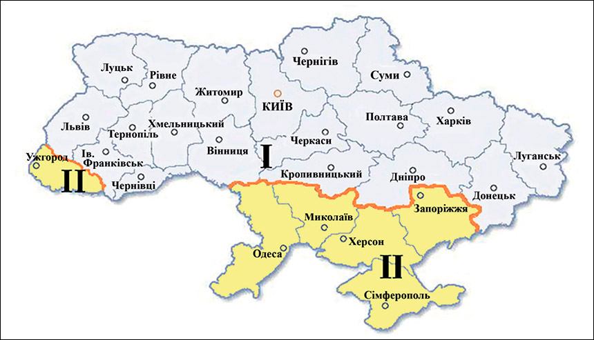 Зображення температурні зони в Україні згідно ДБН