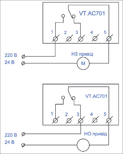 Зображення підключення термостата валтек VT.AC701