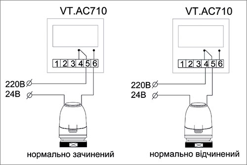 Зображення підключення хронотермостата валтек VT.AC710