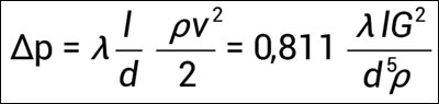 Изображение формулы для подбора распределительный коллектор для воды