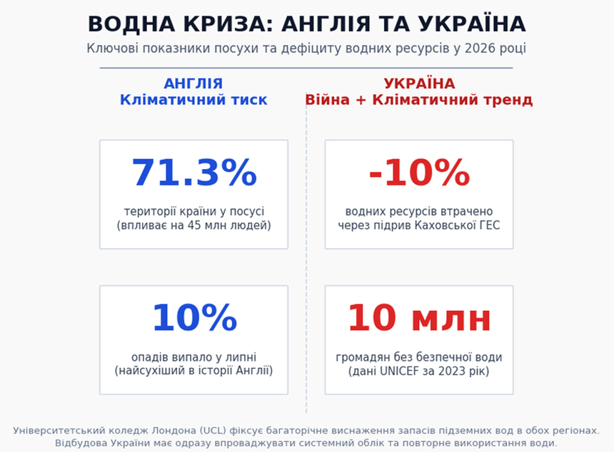 Англія та Україна: водна криза Зображення водна криза в Англії та Україна